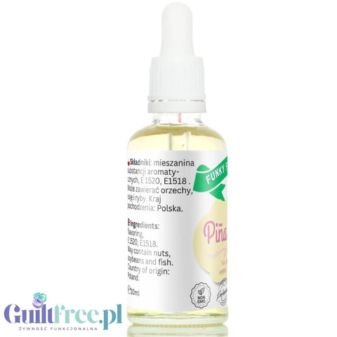 Funky Flavors Basic Piña Colada 30ml - aromatyczne kropelki bez cukru, słodzików i kalorii by Funky Flavors (funky-flavors-basic-pina-colada-30ml-aromatyczne-kropelki-bez-cukru-slodzikow-i-kalorii)