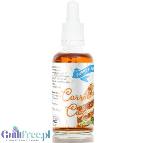 Funky Flavors Sweet Carrot Cake STEVIA - słodkie kropelki ze stewią bez cukru, tłuszczu i kcal, Ciasto Marchewkowe by Funky Flavors (funky-flavors-sweet-carrot-cake-stevia-slodkie-kropelki-ze-stewia-bez-cukru-tluszczu-i-kcal-ciasto-marchewkowe)