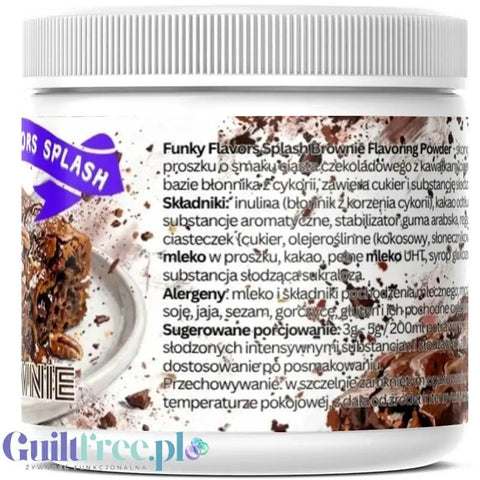 Funky Flavors Splash Brownie 150g - niskokaloryczny proszek smakowy, smak brownie z kawałkami ciasteczek by Funky Flavors (funky-flavors-splash-brownie-150g-niskokaloryczny-proszek-smakowy-smak-brownie-z-kawalkami-ciasteczek)