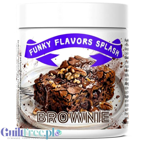 Funky Flavors Splash Brownie 50g - niskokaloryczny proszek smakowy, smak brownie z kawałkami ciasteczek by Funky Flavors (funky-flavors-splash-brownie-50g-niskokaloryczny-proszek-smakowy-smak-brownie-z-kawalkami-ciasteczek)