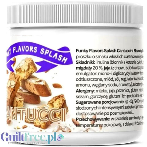 Funky Flavors Splash Cantucci 150g - aromat słodzący w proszku 7kcal, smak ciasteczka migdałowe by Funky Flavors (funky-flavors-splash-cantucci-150g-aromat-slodzacy-w-proszku-7kcal-smak-ciasteczka-migdalowe)