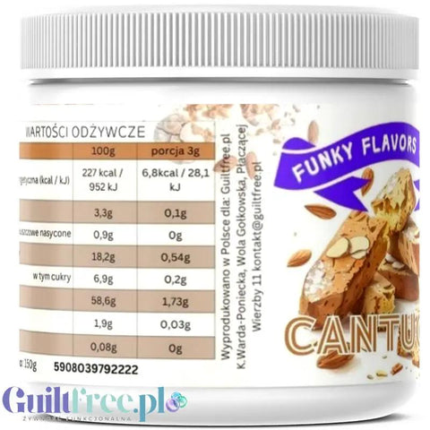 Funky Flavors Splash Cantucci 150g - aromat słodzący w proszku 7kcal, smak ciasteczka migdałowe by Funky Flavors (funky-flavors-splash-cantucci-150g-aromat-slodzacy-w-proszku-7kcal-smak-ciasteczka-migdalowe)