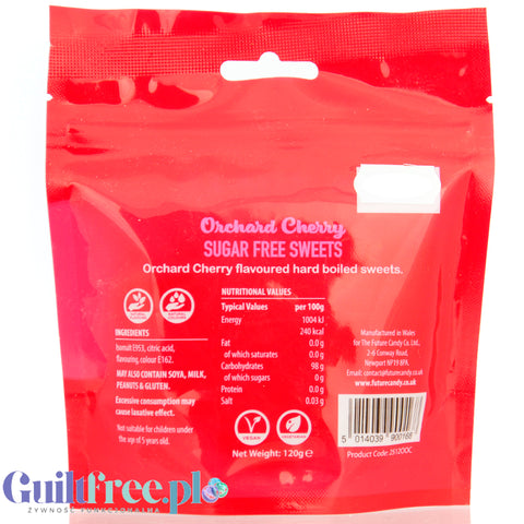 Future Candy 100% Zero Sugar Sweets, Orchard Cherry - wiśniowe landrynki bez cukru by Future Candy (zero-sugar-100-candy-orchard-cherry-cukierki-bez-cukru)