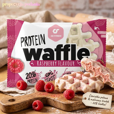 Go Fitness Protein Waffle Raspberry - malinowy gofr proteinowy 10g białka & 215kcal by Go Fitness (go-fitness-protein-waffle-raspberry-malinowy-gofr-proteinowy-11g-bialka-202kcal)