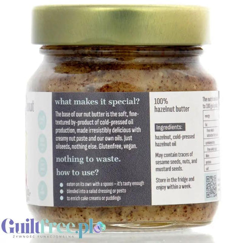 Grapoila Hazelnut Butter - surowa tłoczona na zimno pasta z nieprażonych orzechów laskowych 100% by Grapoila (grapoila-hazelnut-butter-surowa-tloczona-na-zimno-pasta-z-orzechow-wloskich-100)