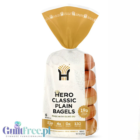 Hero Classic Plain Bagels - keto bajgle proteinowe, 19g białka & 130kcal w bajglu by Hero Bread (hero-classic-plain-bagels-keto-bajgle-proteinowe-19g-bialka-130kcal-w-bajglu)