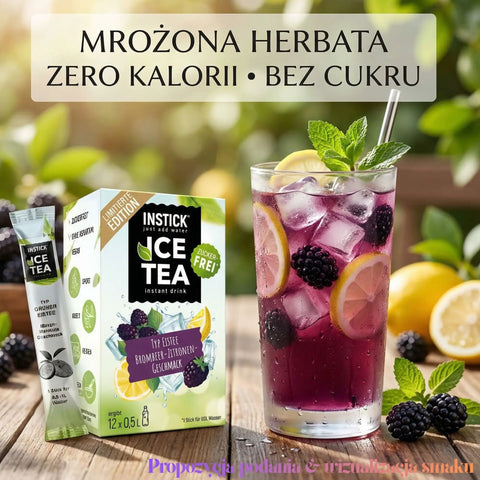 InStick Ice Tea Blackberry & Lemon x 12 saszetek - mrożona herbata w proszku bez cukru i kalorii, Cytryna & Jeżyna by INSTICK (instick-ice-tea-blackberry-lemon-x-12-saszetek-mrozona-herbata-w-proszku-bez-cukru-i-kalorii-cytryna-jezyna)
