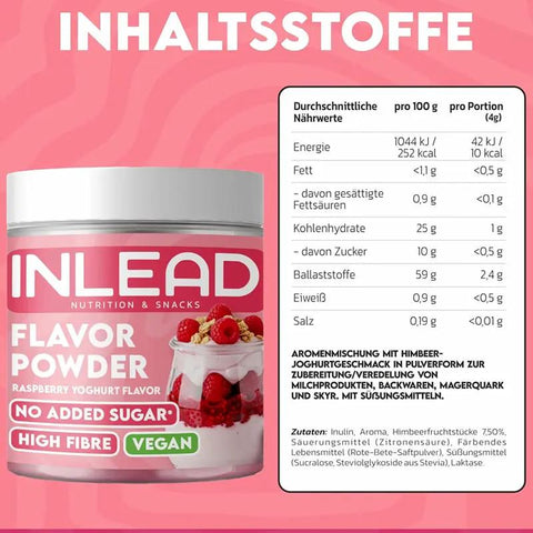 Inlead Flavor Powder Raspberry Yoghurt 90g - błonnikowy aromat słodzący w proszku bez cukru by InLead (inlead-flavor-powder-raspberry-yoghurt-90g-blonnikowy-aromat-slodzacy-w-proszku-bez-cukru)