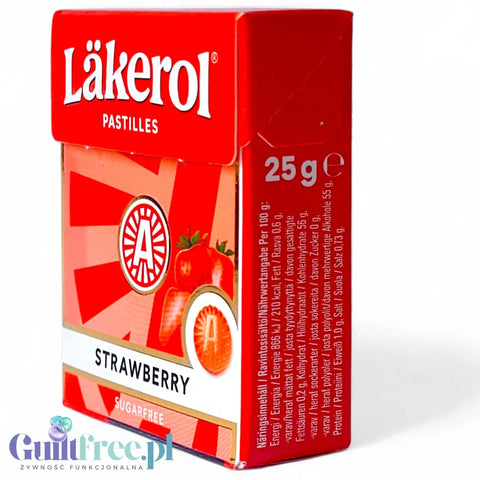Läkerol Strawberry 25g - szwedzka lukrecja bez cukru ze stewią by Läkerol (lakerol-strawberry-25g-szwedzka-lukrecja-bez-cukru-ze-stewia)