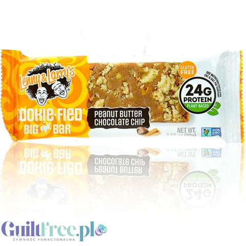 Lenny & Larry's Complete Cookie-fied Bar Peanut Butter Chocolate Chip XL - wegański baton ciasteczkowy 24g białka by Lenny & Larry's (lenny-larrys-complete-cookie-fied-bar-peanut-butter-chocolate-chip-90g-weganski-baton-ciasteczkowy)