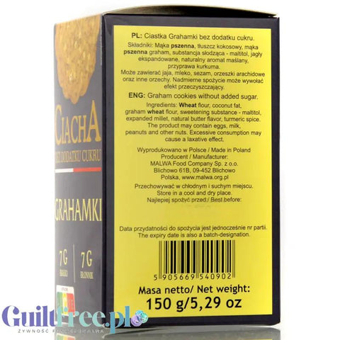 Malwa Grahamki - kruche ciacha bez cukru z jagłami by Malwa (ciacha-bez-dodatku-cukru-grahamki-150g)