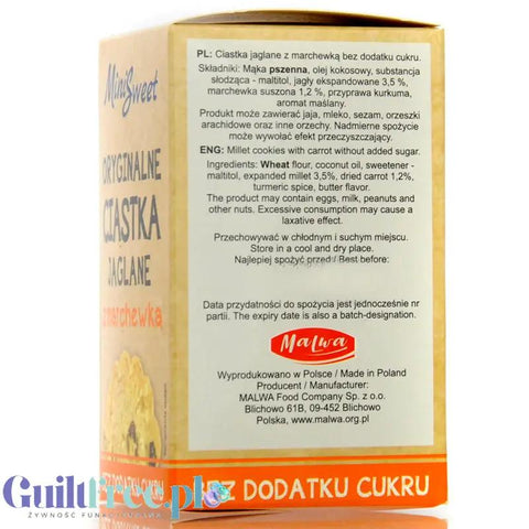 Malwa ciastka Jaglane z marchewką i jagłami bez dodatku cukru by Malwa (oryginalne-ciastka-jaglane-z-marchewka-bez-dodatku-cukru-150g)