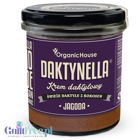 Organic House Daktynella Jagoda 280g - jagodowy krem daktylowo-kokosowy bez dodatku cukru, wegański & organiczny by Organic House (organic-house-daktynella-jagoda-280g-jagodowy-krem-daktylowo-kokosowy-bez-dodatku-cukru-weganski-organiczny)