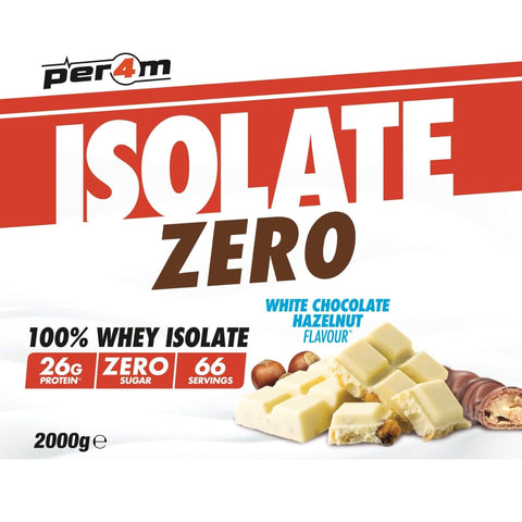 Per4m Isolate Zero White Chocolate Hazelnut 2kg - 100% WPI, 26g białka & 107kcal by per4m® (per4m-isolate-zero-white-chocolate-hazelnut-2kg-100-wpi-26g-bialka-107kcal)