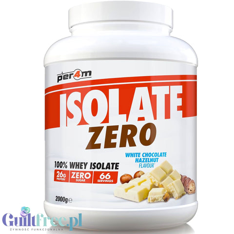 Per4m Isolate Zero White Chocolate Hazelnut 2kg - 100% WPI, 26g białka & 107kcal by per4m® (per4m-isolate-zero-white-chocolate-hazelnut-2kg-100-wpi-26g-bialka-107kcal)