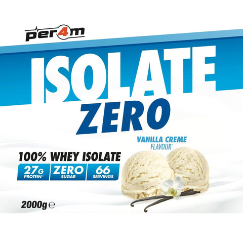 Per4m Isolate Zero Vanilla Crème 2kg - 100% WPI, 26g białka & 109kcal, smak Krem Waniliowy by per4m® (per4m-isolate-zero-vanilla-creme-2kg-100-wpi-26g-bialka-109kcal-smak-krem-waniliowy)