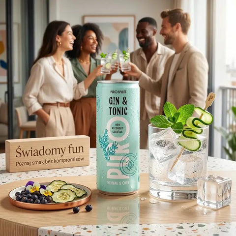 PURO Spirits Gin Tonic 0% - bezalkoholowy napój premium bez cukru ze stewią by PURO Spirits (gin-tonic-drink-bezalk-250-ml)