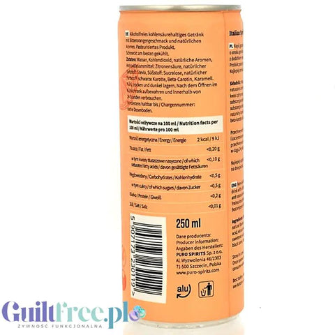 PURO Spirits Italian Spritz 0% - bezalkoholowy napój premium bez cukru ze stewią by PURO Spirits (italian-spritz-drink-bezal-250-ml)
