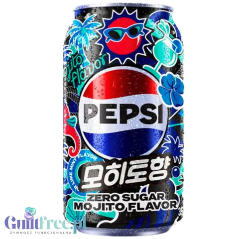 Pepsi Zero Sugar Mojito 355ml - miętowo-limonkowa Pepsi bez cukru z Korei Południowej by Pepsi Max (pepsi-zero-sugar-mojito-355ml)