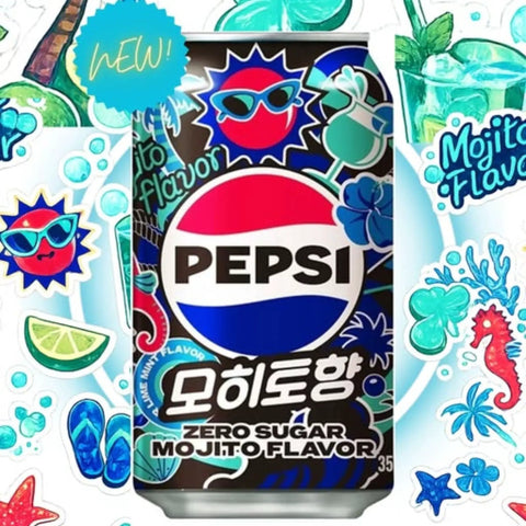 Pepsi Zero Sugar Mojito 355ml - miętowo-limonkowa Pepsi bez cukru z Korei Południowej by Pepsi Max (pepsi-zero-sugar-mojito-355ml)