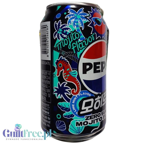 Pepsi Zero Sugar Mojito 355ml - miętowo-limonkowa Pepsi bez cukru z Korei Południowej by Pepsi Max (pepsi-zero-sugar-mojito-355ml)