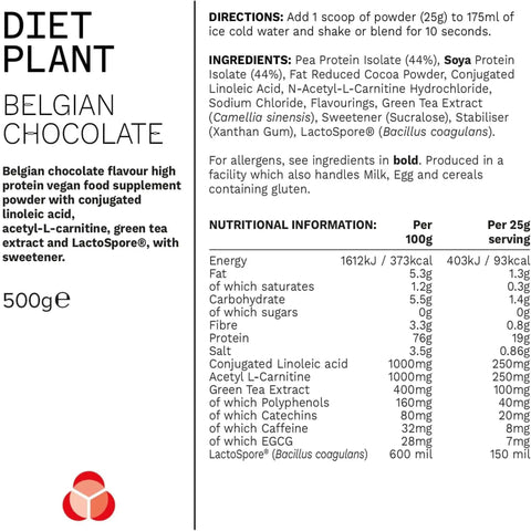 Phd Diet Plant Lean Protein Belgian Chocolate 500g - wegańska odżywka białkowa, Belgijska Czekolada, fat burning formula by PhD (phd-diet-plant-lean-protein-belgian-chocolate-500g-weganska-odzywka-bialkowa-belgijska-czekolada-fat-burning-formula)
