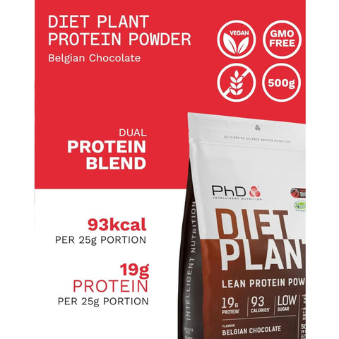 Phd Diet Plant Lean Protein Belgian Chocolate 500g - wegańska odżywka białkowa, Belgijska Czekolada, fat burning formula by PhD (phd-diet-plant-lean-protein-belgian-chocolate-500g-weganska-odzywka-bialkowa-belgijska-czekolada-fat-burning-formula)