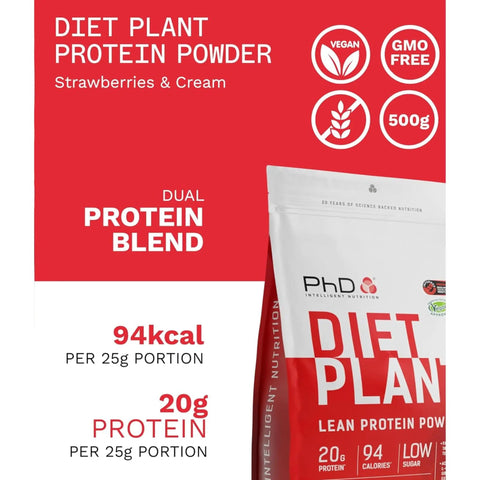 Phd Diet Plant Lean Protein Strawberries & Cream 500g - wegańska odżywka białkowa, Truskawki w Śmietanie, fat burning formula by PhD (phd-diet-plant-lean-protein-strawberries-cream-500g-weganska-odzywka-bialkowa-truskawki-w-smietanie-fat-burning-formula)