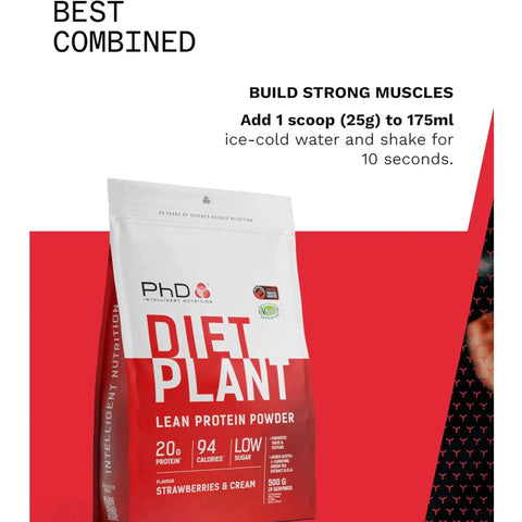Phd Diet Plant Lean Protein Strawberries & Cream 500g - wegańska odżywka białkowa, Truskawki w Śmietanie, fat burning formula by PhD (phd-diet-plant-lean-protein-strawberries-cream-500g-weganska-odzywka-bialkowa-truskawki-w-smietanie-fat-burning-formula)