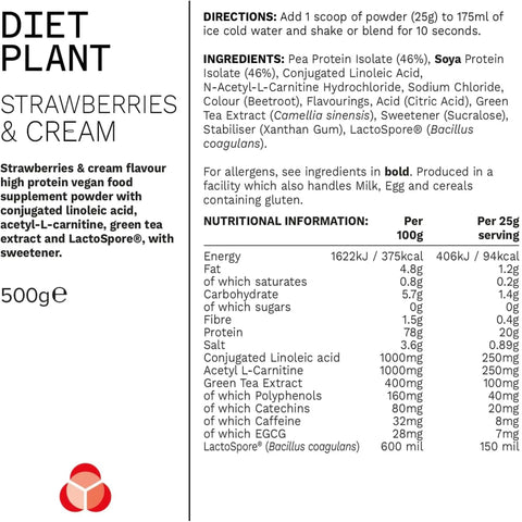 Phd Diet Plant Lean Protein Strawberries & Cream 500g - wegańska odżywka białkowa, Truskawki w Śmietanie, fat burning formula by PhD (phd-diet-plant-lean-protein-strawberries-cream-500g-weganska-odzywka-bialkowa-truskawki-w-smietanie-fat-burning-formula)
