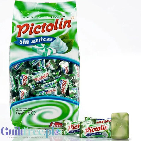 Pictolin Mint & Cream 0,8kg - śmietankowo-miętowe karmelki bez cukru, duże opakowanie by Pictolin (pictolin-mint-cream-08kg-smietankowo-mietowe-karmelki-bez-cukru-duze-opakowanie-8413209312928)
