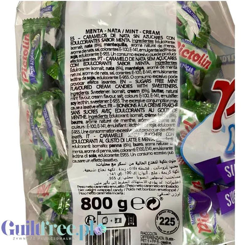 Pictolin Mint & Cream 0,8kg - śmietankowo-miętowe karmelki bez cukru, duże opakowanie by Pictolin (pictolin-mint-cream-08kg-smietankowo-mietowe-karmelki-bez-cukru-duze-opakowanie-8413209312928)