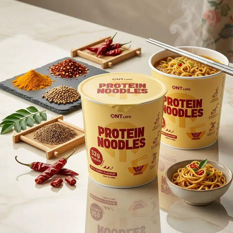 QNT Protein Noodles Spicy Curry - pikantna proteinowa 'chińska zupka' 32g białka by QNT (qnt-protein-noodles-spicy-curry-pikantna-proteinowa-chinska-zupka-32g-bialka)