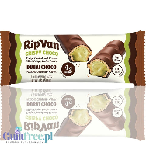 Rip Van Crispy Choco Dubai Choco Pistachio Creme Kunafa - wafelek w czekoladzie nadziewany kremem pistacjowym by Rip Van (rip-van-crispy-choco-dubai-choco-pistachio-creme-with-kunafa-wafelek-w-czekoladzie-nadziewany-kremem-pistacjowym)