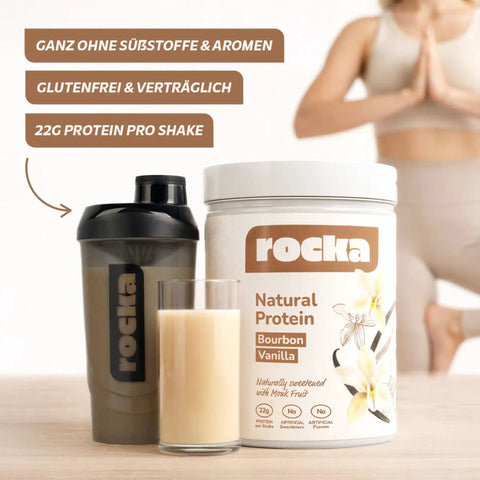 Rocka Nutrition Natural Protein Bourbon Vanilla 600g - wegańska odżywka białkowa ULTRA prosty skład unikat by Rocka Nutrition (rocka-nutrition-natural-protein-bourbon-vanilla-600g-weganska-odzywka-bialkowa-ultra-prosty-sklad-unikat)