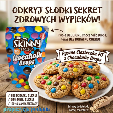 Skinny Food Chocaholic Drops 200g - lukrowane drażetki czekoladowe bez dodatku cukru by Skinny Food (skinny-food-chocaholic-drops-200g-lukrowane-drazetki-czekoladowe-bez-dodatku-cukru)