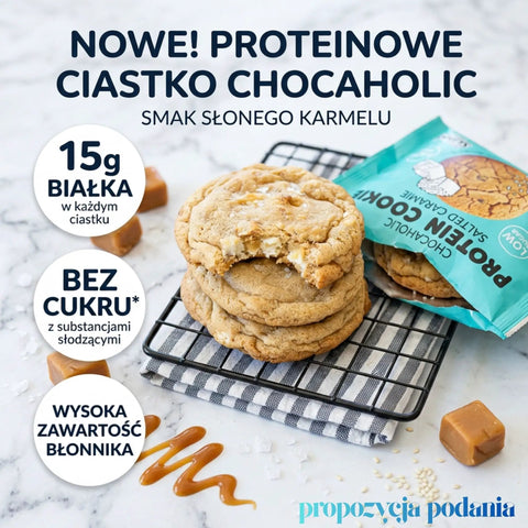Skinny Food Chocaholic Protein Cookie Salted Caramel - karmelowe proteinowe ciastko bez cukru 15g białka by Skinny Food (skinny-food-chocaholic-protein-cookie-salted-caramel)