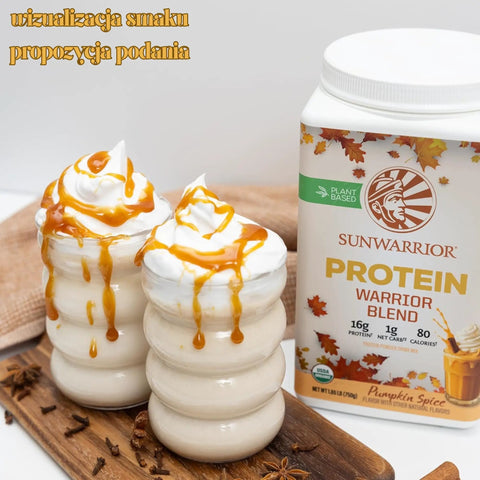 Sunwarrior Protein Warrior Blend Pumpkin Spice 750g - wegańska organiczna odżywka białkowa z goji i MCT by Sunwarrior (sunwarrior-protein-warrior-blend-pumpkin-spice-750g-weganska-organiczna-odzywka-bialkowa-z-goji-i-mct)