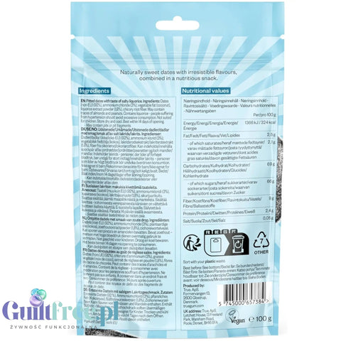 True Dates Salty Liquorice - lukrecjowe słodko słone daktyle dla koneserów smaku by True Dates (true-dates-salty-liquorice-naturalne-daktyle-bez-dodatku-cukru)