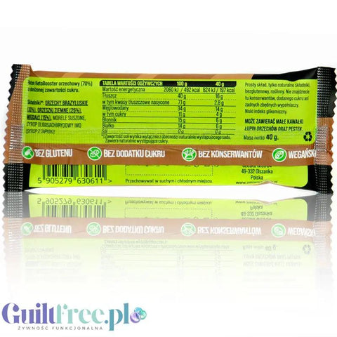 Zmiany Zmiany Keto Booster Orzechowy - wegański keto baton z orzechami brazylijskimi by Zmiany Zmiany (zmiany-zmiany-keto-booster-orzechowy-40-g)