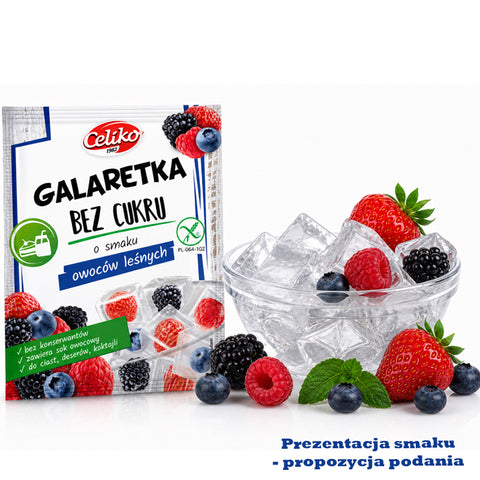 Celiko Owoce Leśne - krystaliczna bezbarwna galaretka bez cukru i słodzików o smaku owocowym by Celiko (celiko-owoce-lesne-krystaliczna-bezbarwna-galaretka-bez-cukru-i-slodzikow-o-smaku-owocowym)