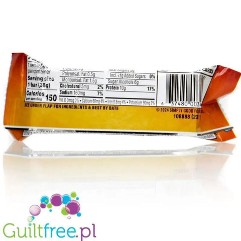 Guiltfree Atkins Snack Pumpkin Pie baton proteinowy z informacją o wartościach odżywczych na opakowaniu