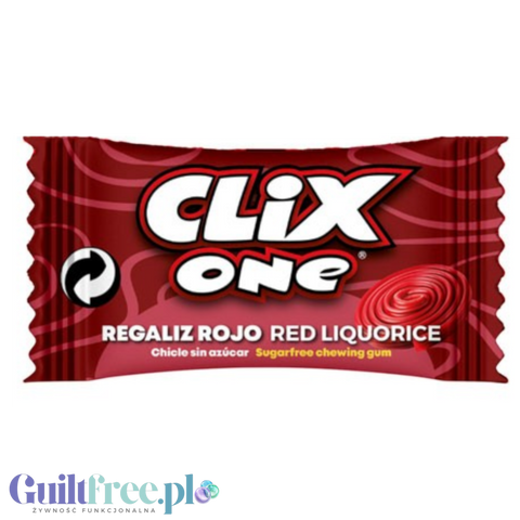 Clix Clix One Red Liquorice - lukrecjowa guma do żucia bez cukru - Guma do żucia