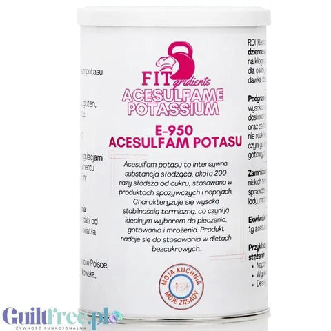 FITgridients, Purely Sweet Acesulfame-K - słodzik czysty acesulfam potasu bez wypełniaczy E-950 by FITgridients (fitfood-purely-sweet-czysty-acesulfam-k-bez-wypelniaczy-e-950)