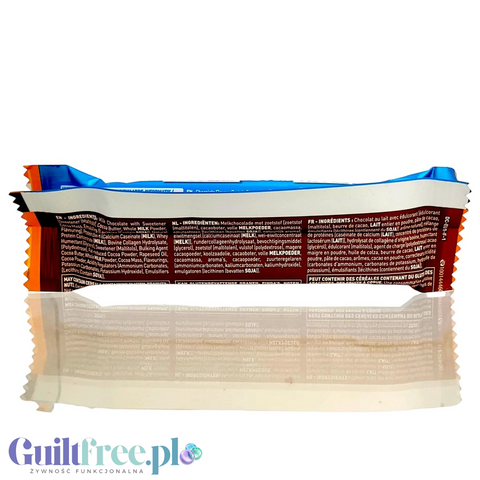 Tylna strona opakowania batona proteinowego Guiltfree Grenade Soft Core Double Chocolate z listą składników