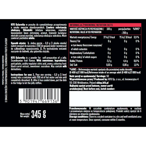 KFD Dietetyczna Galaretka Owoce Skandynawskie, 50 porcji x 18kcal by KFD (kfd-dietetyczna-galaretka-owoce-skandynawskie-50-porcji-x-18kcal)