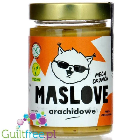 Maslove Arachidowe Mega Crunch 290g z dużymi kawałkami orzechów, szklany słoik by Maslove (maslove-arachidowe-mega-crunch-290g-z-duzymi-kawalkami-orzechow-szklany-sloik)
