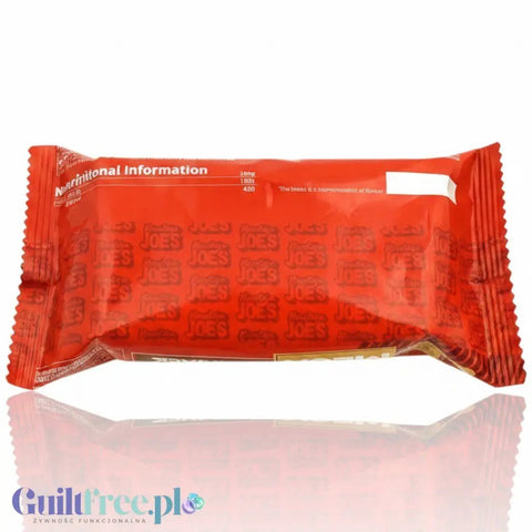 Tył opakowania batona proteinowego Guiltfree Mountain Joe's Flapjack Cherry Bakewell w czerwonej folii