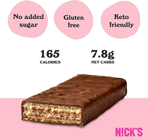 N!CK'S Nicks Waffer, Chocolate - bezglutenowy wafelek czekoladowy w polewie, bez dodatku cukru by Nick's! (nck-s-nicks-protein-waffer-chocolate-bezglutenowy-wafelek-czekoladowy-w-polewie-bez-dodatku-cukru)
