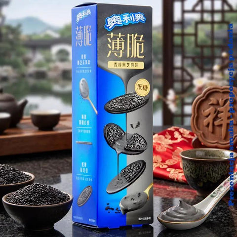 Oreo Low Sugar Thin Crisp Black Sesame - oryginalne chińskie Oreo 95% mniej cukru z czarnym sezamem by Oreo (oreo-low-sugar-thin-crisp-black-sesame-oryginalne-chinskie-oreo-95-mniej-cukru-z-czarnym-sezamem)